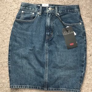Levi Denim Bow Mom Skirt